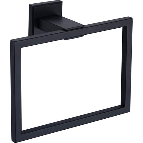 Toallero, acero inoxidable 304, acabado negro mate, forma cuadrada, baño (1/5)