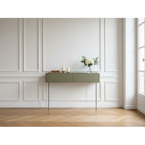 BOBOCHIC - Console suspendue 2 tiroirs 100 cm ATLAS Vert (1/5)