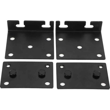 soportes de bisagra para riel de cama, conector de hierro resistente, montaje sin taladro para estructura de cama de madera. (1/5)