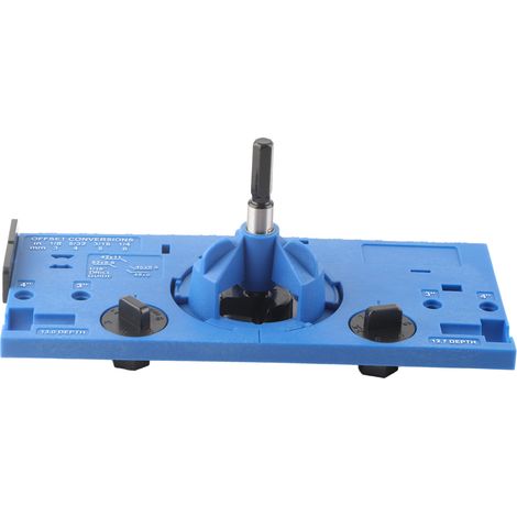 Gabarit de perçage pour charnières de 35 mm, guide de perçage pour charnières de travail du bois avec fraise et foret de 1,6 mm (1/16 po) bleu (1/5)