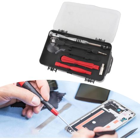 Kit de tournevis et d'outils de réparation pour téléphones portables CRV 110 en 1 (1/5)