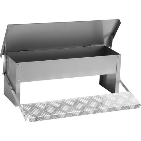 Randaco 3x Mangiatoia automatica per polli 5KG - Distributore in acciaio zincato con pedale di apertura automatica e coperchio impermeabile per pollame