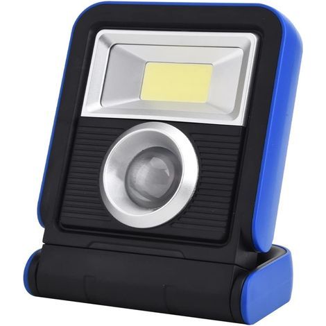 Linterna de trabajo LED recargable por USB con energía solar para uso en exteriores - Linterna LED COB portátil, azul (1/5)