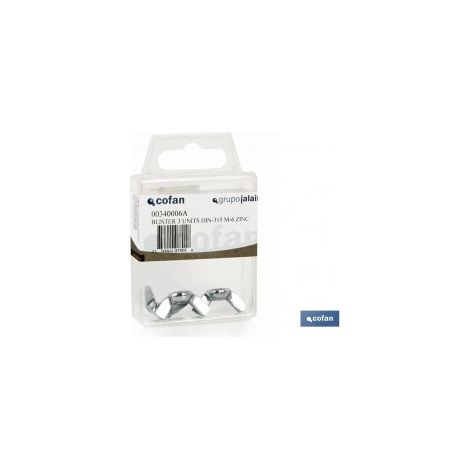 Pack mit 10 Schmetterlingsmuttern DIN 315 M-8 im Blister