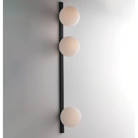 Fan Europe Enoire - Triple Globe Wandleuchte, Schwarz, Opal, E14 (1/2)