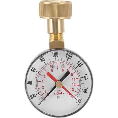 Manomètre de pression d'eau 0 à 200 psi – Jauge avec filetage femelle 3/4 – Alliage aluminium et fer – Installation facile pour systèmes d'eau (1/5)