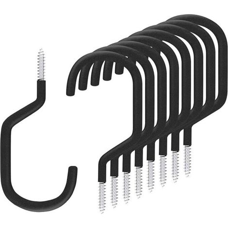 BEBUSINGOTO Crochets muraux pour vélo de garage, lot de 8 crochets noirs pour suspendre des vélos de course de montagne, BMX et tous les types, crochets multifonctions de grand format (1/5)