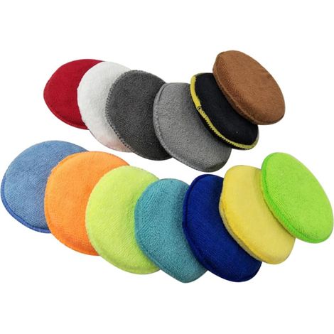 10pièces Lot De Applicateurs De Cire Microfibre Doux Pour Cire Mastic Vernis Et Autres Applications (1/5)