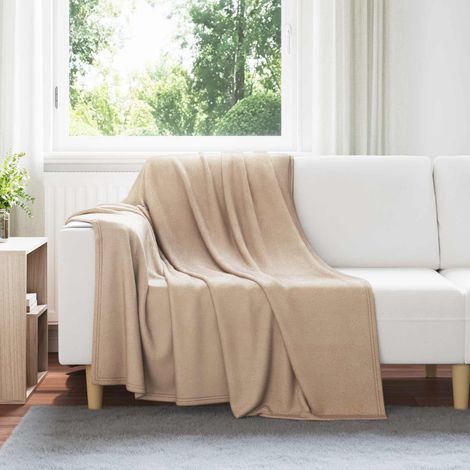 Überwurfdecke Kamel 200 x 150 cm Fleece