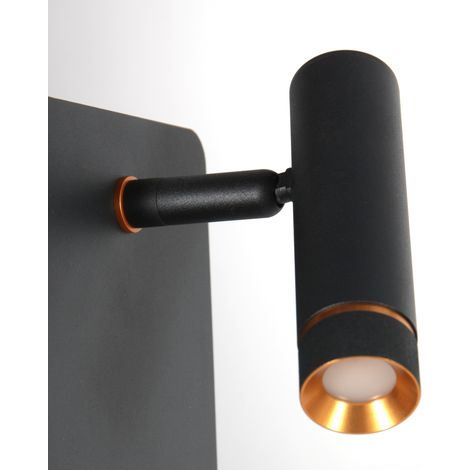 Mexlite - aplique de pared - Lumo - negro - metal - lámpara de (1/4)