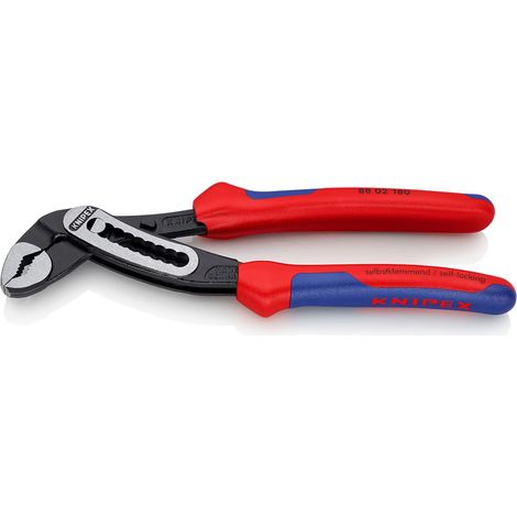KNIPEX 88 02 180 SB Alligator® Wasserpumpenzange mit Mehrkomponenten-Hüllen schwarz atramentiert 180 mm