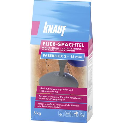Knauf Fließspachtel Faserflex grau, 5 kg, für Innen und Außen Ausgleichsmassen