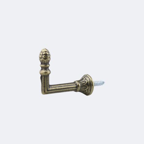 Lot de 2 Gonds Graine de 50mm en Laiton Patiné pour tringles à rideaux - BOULET