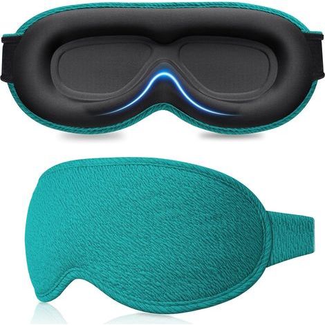 Masque de Nuit 100% Occultant pour Hommes & Femmes, Masque de Sommeil Zero Pression Design Ergonomique 3D,Conviviale pour Mouvements,Cache Yeux Ultra Doux&Confortabler,Bleu Marine (1/5)