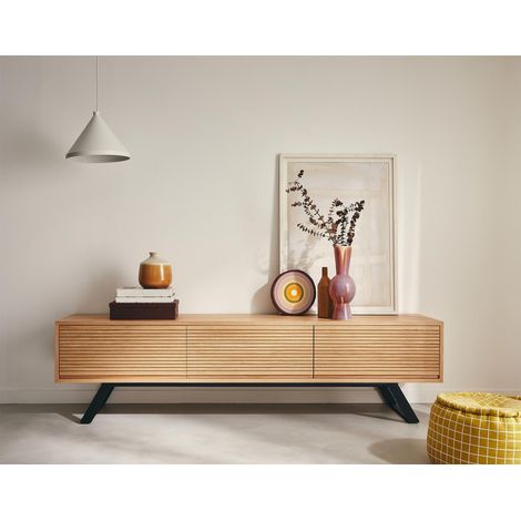 Zapallar - tv-schrank - holz und schwarz - 206 cm - holz/schwarz (1/5)