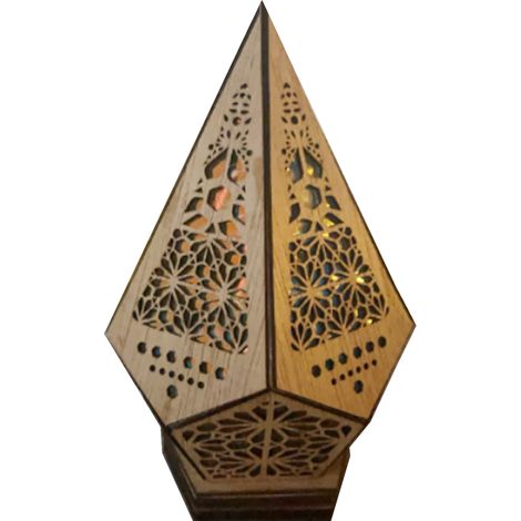 Lampadaire Bohème en Bois avec Port USB, Lumière Géométrique Moderne pour Salon Chambre (1/5)