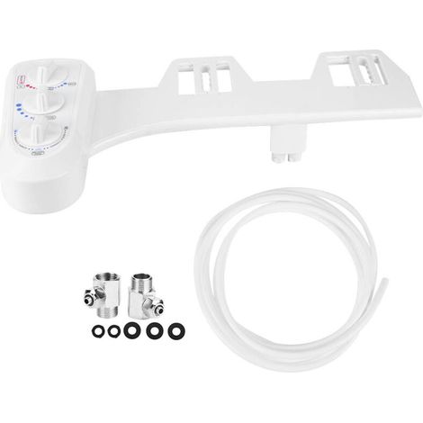 Attaches hot and cold bidets with dual nozzles for improved hygiene, ideal for mothers, easy installation (1/5)