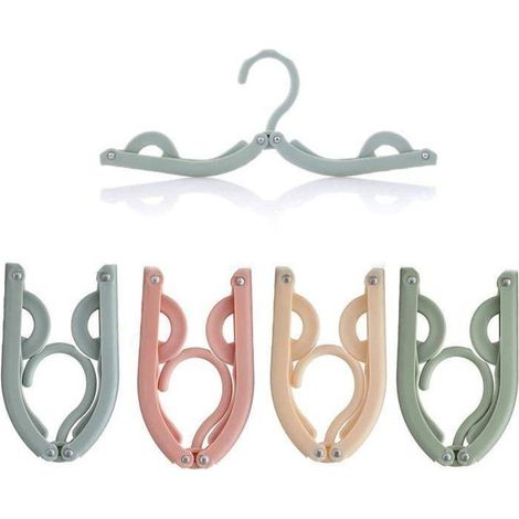 Lot de 12 cintres, cintres portables en plastique, cintres de voyage pliables, cintres légers antidérapants pour T (1/4)