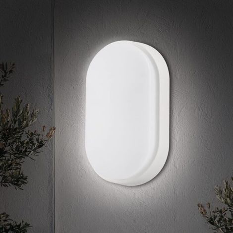 Elliptical LED Wall Light Ceiling Light Wall Sconce Lighting Fixture, 20W 4000K 1000LM IP54, For Indoor and Outdoor Use - White (1/4)