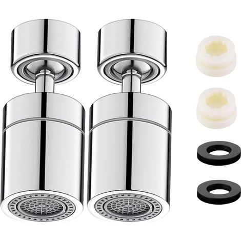 360°Pivotant Aérateurs de Robinet,2 PCS Mousseur Robinet Économiseur d'Eau 2 Modes Embout Robinet Cuisine Réglable Cuisine Robinet Filtre Barboteur (1/5)