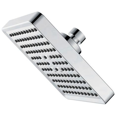 Wie die Abbildung zeigt, besteht das Material aus ABS. Der Duschkopf ist ein 15 cm (6 Zoll) großes, quadratisches, galvanisiertes, oben montiertes Modell mit einem kräftigeren Strahl und einem Papierh