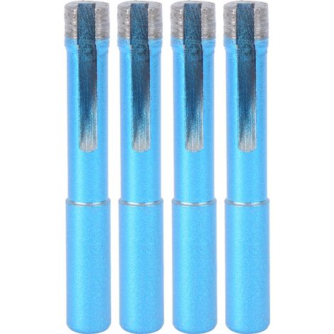 4 forets diamant bleu 10mm pour granit, béton et marbre - accessoires de perçage pour perceuse, lot de 4 pièces (1/5)