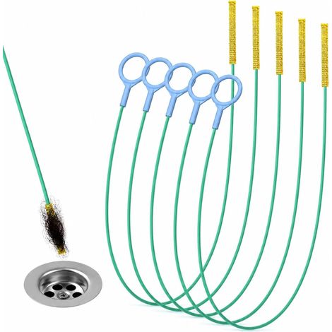 Lot de 5 Furet Deboucheur Canalisation, Furet Deboucheur Professionnel 35 Pouces, (1/5)