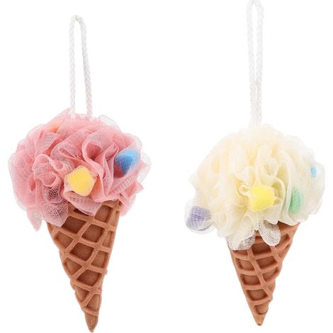 2 Stück Tragbare Luffaschwämme in Gelb Sanftes Peeling aus Pe und Nylon mit Aufhängemöglichkeit Badezimmer Zubehör für Dusche und Bad (1/5)