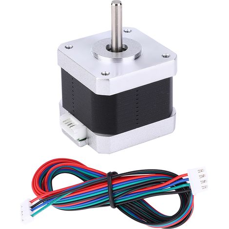 Moteur pas à pas Nema17 2 phases 1,8° 42mm miniature 3,6V 1,5A câble XH-2.54 argent (1/5)