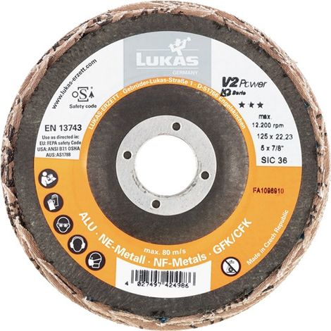 Lukas Schleifscheiben mit Lamellen 125mm - Schruppscheiben V2 Power, Schleifscheiben aus Siliciumcarbid - 10 Stück (1/5)