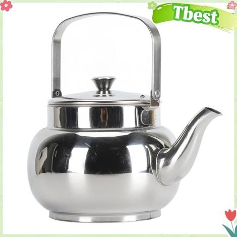Tbest bouilloire à thé sur la cuisinière Théière en acier inoxydable avec filtre amovible, bouilloire à thé en articles theiere (1/5)