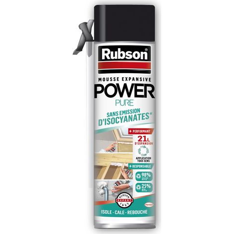 Mousse Expansive Pure (aérosol de 500 ml) – Mousse pour isolation acoustique et thermique – Application tous sens et 21 litres d'expansion (1/5)