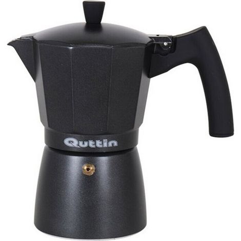 6 tazas cafetera italiana expreso para induccion negra darkblack quttin (1/5)