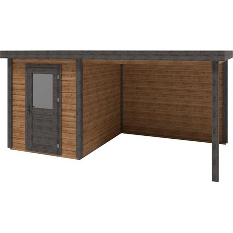 Abri de jardin en bois Vala 5.06x2.59m - 13.1m2 - Ep. 28mm - Traité (1/3)