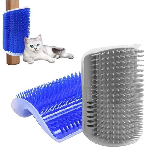 2 Pièces Brosses pour Chat Brosses de Toilettage pour Chats Peigne de Massage d'angle Mural Chats Brosse Peigne à Chat. (1/2)