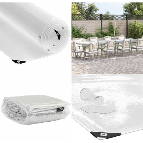 vidaXL Transparente Plane mit Ösen 3x8 m PVC