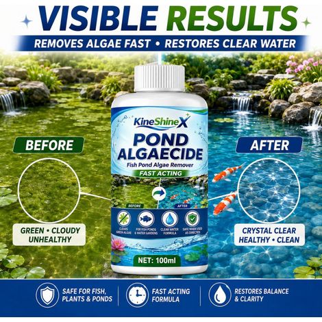 KineShineX Algenentferner für Fischteiche, Wasserreiniger für Koi- und Gartenteiche, Wasserreiniger für Fischteiche (1/5)