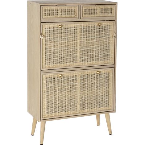 Zapatero Paulownia Mdf 70X32X120 Rejilla Natural (1/5)