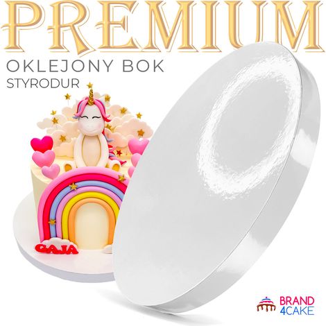 Kuchenplatte, weiß, 25 cm, 2 cm, Premium-Kuchenteller von Brand4Cake