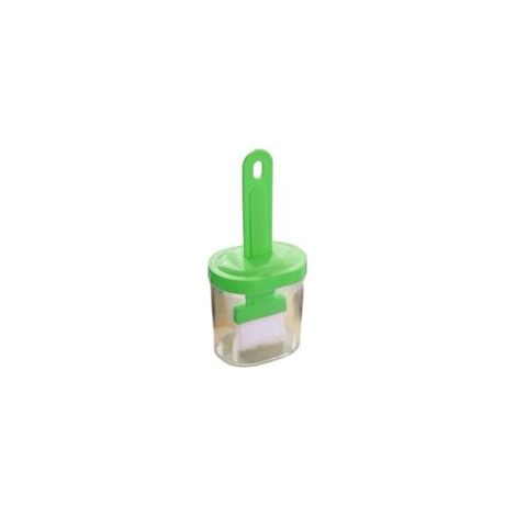 Set di spazzole per bottiglia d'olio - Include una bottiglia d'olio e una spazzola - per cucinare, cuocere al forno e grigliare - Verde - Crezuo