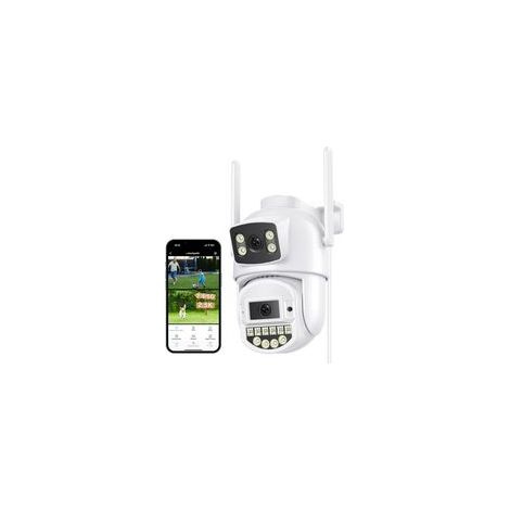 2.5K Camera Exterieur, avec Double Objectif, Camera De Surveillance Exterieur 8MP, Camera Surveillance WiFi 2.4/5G, Vision Nocturne Couleur 30m, Audio Bidirectionnel, Détection Humaine, IP66 (1/4)