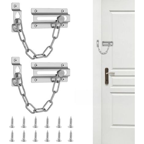 Lot de 2 Crochets de Porte de Grange, Crochet et Loquet à œillet, Verrou de grange coulissante, Crochet Cabine en Acier Inoxydable, Verrou de Porte Interieure Avec Vis de Montage (1/5)