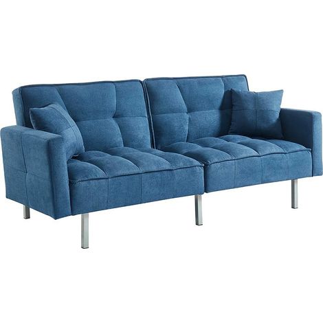 Divano letto 3 posti clic-clac in Tessuto Blu - MINEY (1/5)