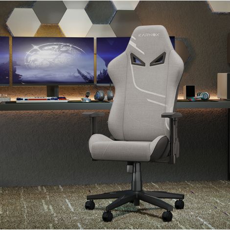 Ergonomischer Gaming-Stuhl 54,5 x 50 x 132 cm hellgrau Stoff verstellbar MEUBLIV (1/5)