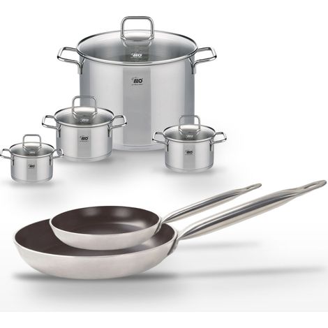 Lot Poêles 24cm & 32cm Elo Bistro Line et 4 Faitouts Elo Citrin (1/4)