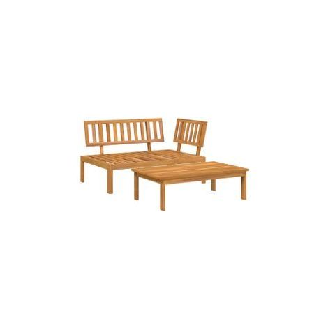 Salon de jardin palette 2 pcs bois massif d'acacia (1/5)