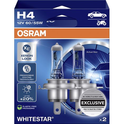 Osram Scheinwerferlampe H4 Whitestar 2.0 2 Stück (1/2)