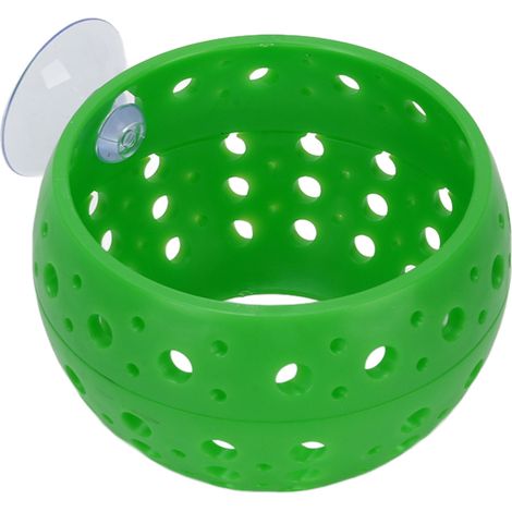Grotte abri repos pour poisson combattant et crevette décor bac aquarium avec ventouse vert (1/5)