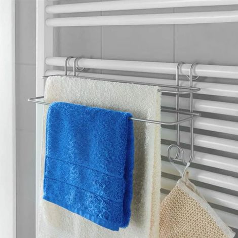 Porta asciugamani per termoarredo in acciaio rivestito con Polytherm grigio (1/10)