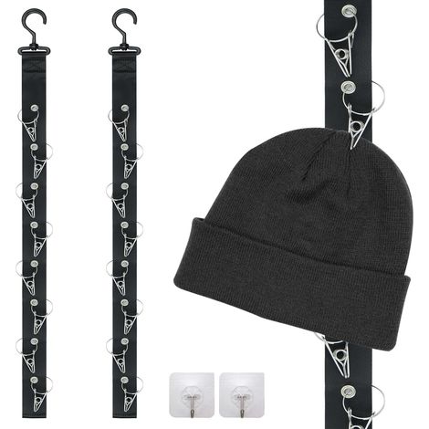 Porta cappelli, appendiabiti da parete, organizer da baseball, appendiabiti girevole a 360°, mensola a muro, appendiabiti da appendere per riporre cappelli, asciugamani e sciarpe